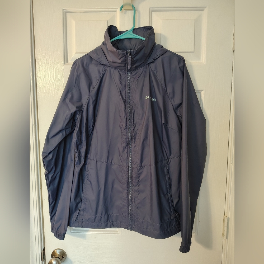 Columbia Windbreaker Jacket With Hood Blue
